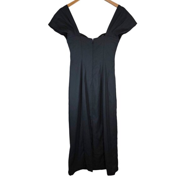 NWT Abercrombie and Fitch Clean Off The Shoulder Midi Dress in Black - Picture 4 of 13
